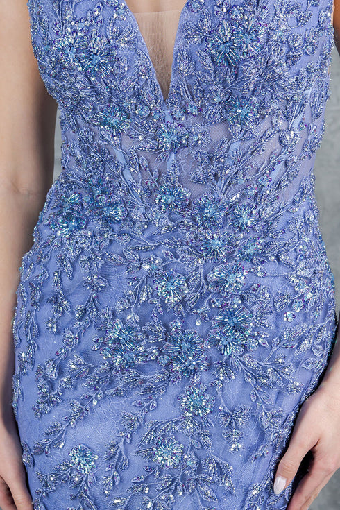 Womens Embellished Lace Mermaid Gown 4/XS-16/3X