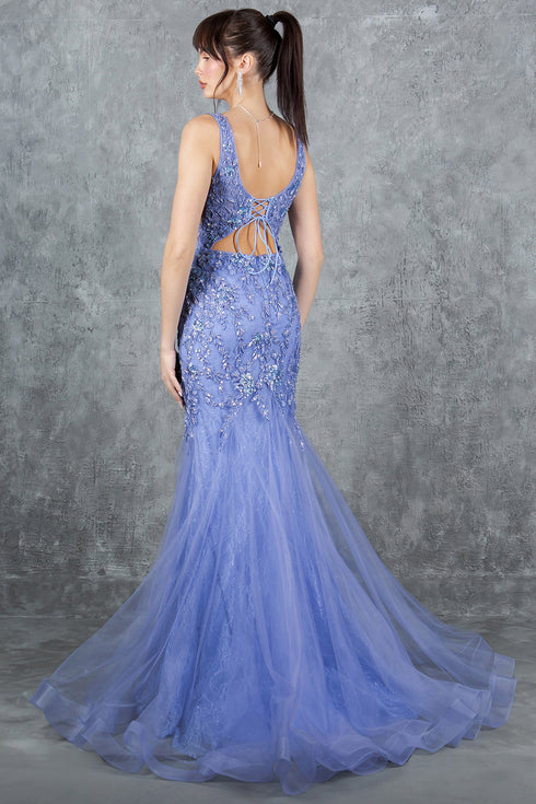 Womens Embellished Lace Mermaid Gown 4/XS-16/3X