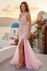 Womens Embellished Lace Mermaid Gown 4/XS-16/3X