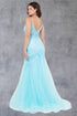 Womens Beaded Tulle Formal Gown with Lace Bodice 4/XS-16/3X