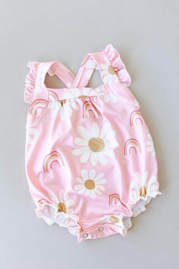 you-are-my-sunshine-ruffle-cross-back-romper Mila &  Rose - Sophia's Style-You are My Sunshine Ruffle Cross Back Romper-0-3M--1