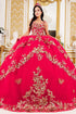Floral Quinceañera Ball Gown with Crystal Embellishments for Women 4/XS-16/3X
