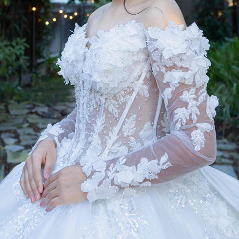Off-White Quinceañera Princess Ball Gown for Women, Sizes 4/XS-16/3X