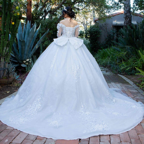 Off-White Quinceañera Princess Ball Gown for Women, Sizes 4/XS-16/3X