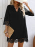 cutout-v-neck-three-quarter-sleeve-mini-dress OhSoStyled at Sophia's Style-9