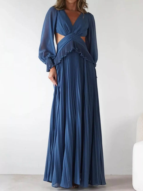 backless-pleated-long-sleeve-maxi-dress-OhSoStyled-Sophia's-Style-6