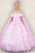Princess Butterfly Ball Gown for Girls – Sparkling Tulle Off-Shoulder Dress with Sheer Sleeves 2-16