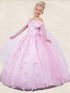 Princess Butterfly Ball Gown for Girls – Sparkling Tulle Off-Shoulder Dress with Sheer Sleeves 2-16