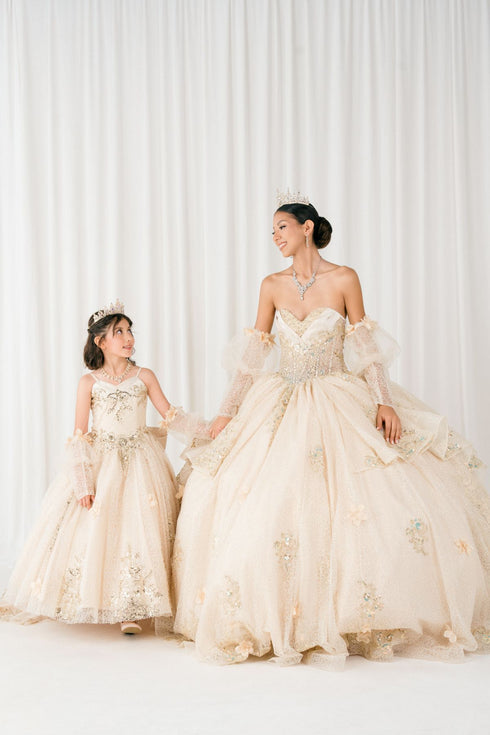 Enchanted Rose Princess Ball Gown – Crystal Embellished Quinceañera Dress 4/XS-16/3X