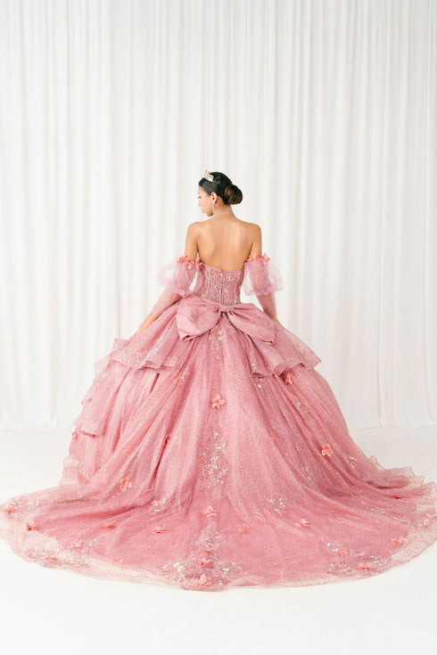 Enchanted Rose Princess Ball Gown – Crystal Embellished Quinceañera Dress 4/XS-16/3X