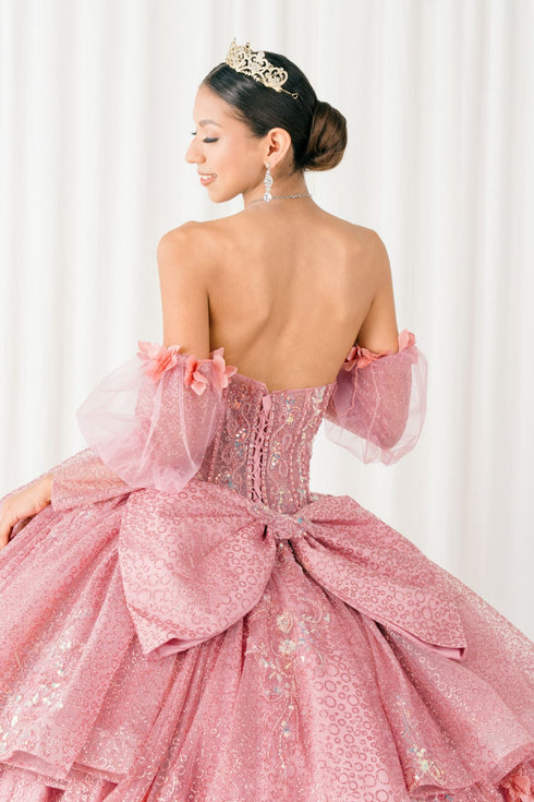 Enchanted Rose Princess Ball Gown – Crystal Embellished Quinceañera Dress 4/XS-16/3X