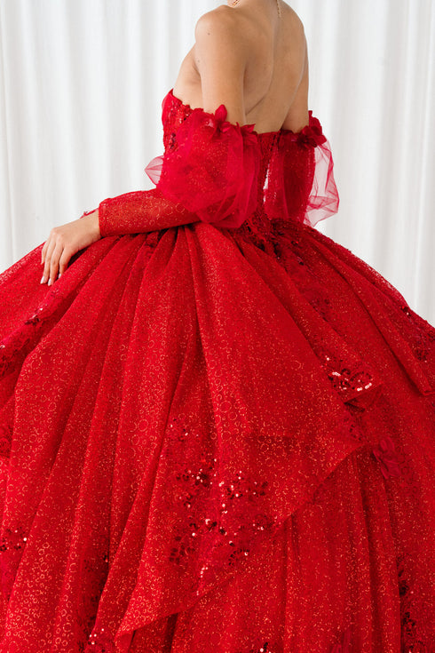 Enchanted Rose Princess Ball Gown – Crystal Embellished Quinceañera Dress 4/XS-16/3X