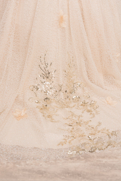 Girls Princess Ball Gown for Girls – Sparkle Flower Appliqué Formal Dress 2-16