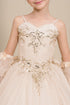 Girls Princess Ball Gown for Girls – Sparkle Flower Appliqué Formal Dress 2-16