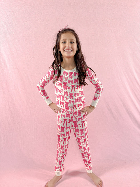 hot-pink-bow-two-piece-pajama-set Boosh Baby - Sophia's Style-3