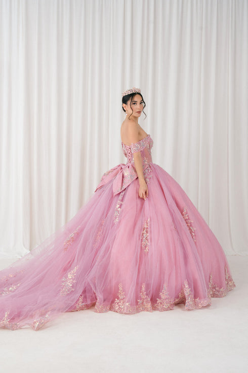 Womens Regal Quinceañera Ball Gown with Beaded Corset & Tulle Skirt 4/XS-16/3X