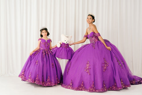 Womens Regal Quinceañera Ball Gown with Beaded Corset & Tulle Skirt 4/XS-16/3X