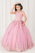 Girls Quinceañera & Flower Girl Ball Gown – Lace Appliqué Tulle Princess Dress 2-16