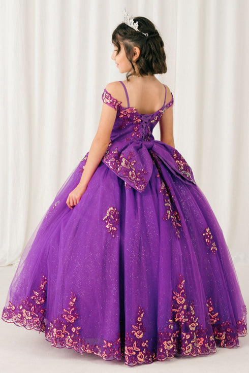 Girls Quinceañera & Flower Girl Ball Gown – Lace Appliqué Tulle Princess Dress 2-16