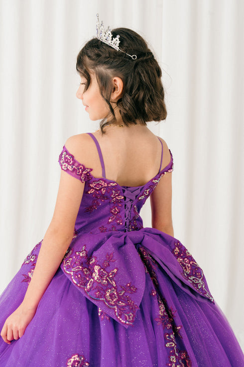 Girls Quinceañera & Flower Girl Ball Gown – Lace Appliqué Tulle Princess Dress 2-16