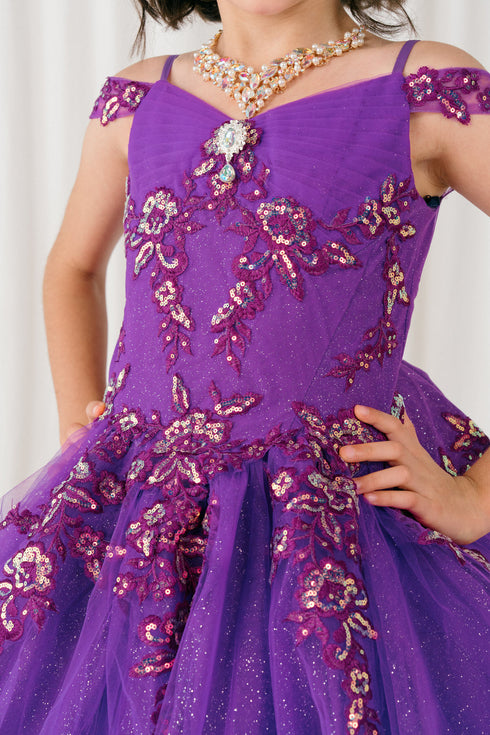 Girls Quinceañera & Flower Girl Ball Gown – Lace Appliqué Tulle Princess Dress 2-16