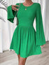 round-neck-flare-sleeve-mini-dress-Sophia's Style-1