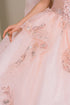 Women's Blush Pink Beaded Off-Shoulder Quinceañera Ball Gown 4/XS-16/3X