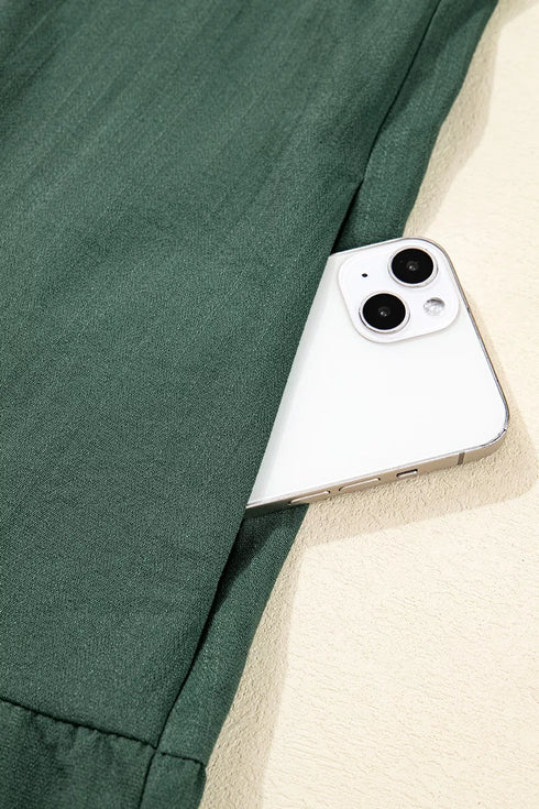 contrast-ricrac-trim-button-v-neck-knotted-bracelet-sleeve-shift-dress-OhSoStyled-Sophia's-Style-9