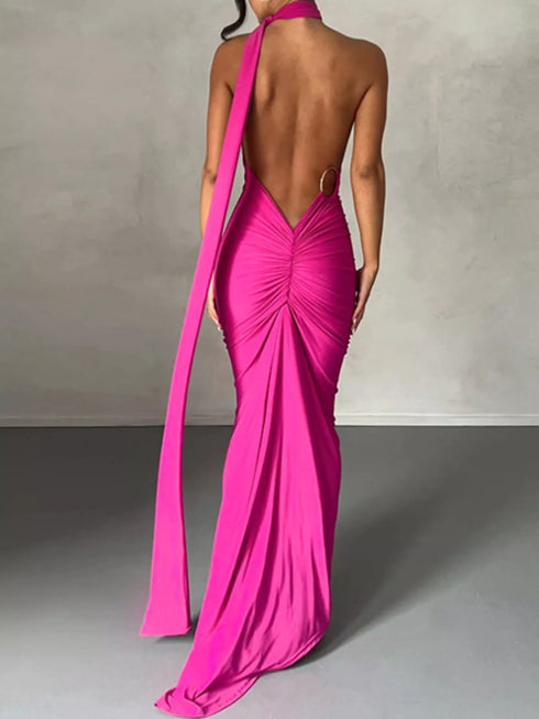 backless-one-shoulder-ruched-bodycon-maxi-dress-OhSoStyled-Sophia's-Style-7