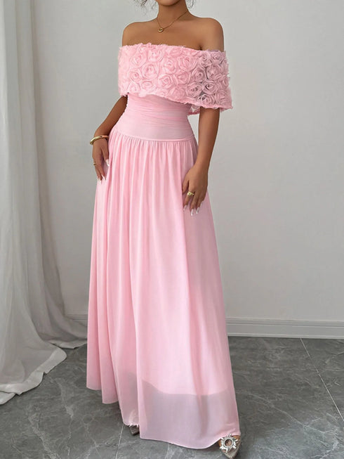 off-shoulder-rose-embellished-maxi-dress-OhSoStyled-Sophia's-Style-2