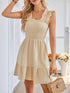 smocked-square-neck-wide-strap-dress OhSoStyled - Sophia's Style in Tan-3