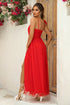 asymmetrical-ruched-slit-dress Sophia's Trends - Sophia's Style-Red-M