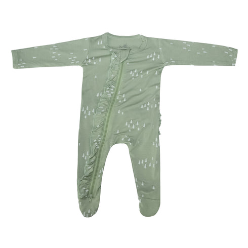 ruffle-2-way-zip-romper-forest Presley Couture at Sophia's Style-Baby Zip Romper-1