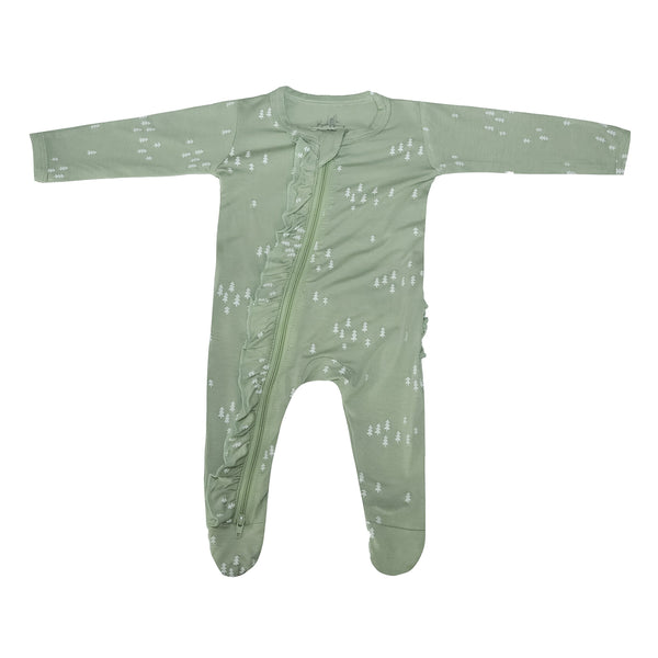 ruffle-2-way-zip-romper-forest Presley Couture at Sophia's Style-Baby Zip Romper-1