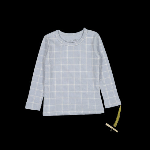 the-printed-long-sleeve-tee-blue-grid Lovely Littles - Sophia's StyleLong Sleeve Tee-1
