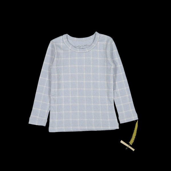 the-printed-long-sleeve-tee-blue-grid Lovely Littles - Sophia's StyleLong Sleeve Tee-1