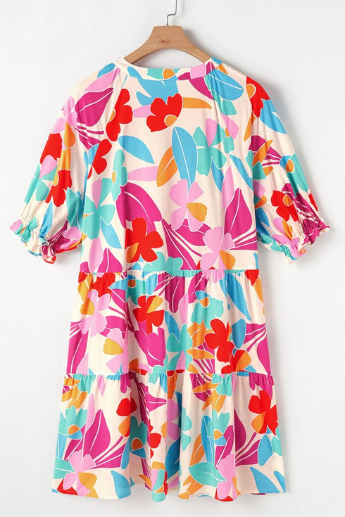 floral-bubble-sleeve-v-neck-tiered-ruffle-babydoll-dress OhSoStyled at Sophia's Style-8