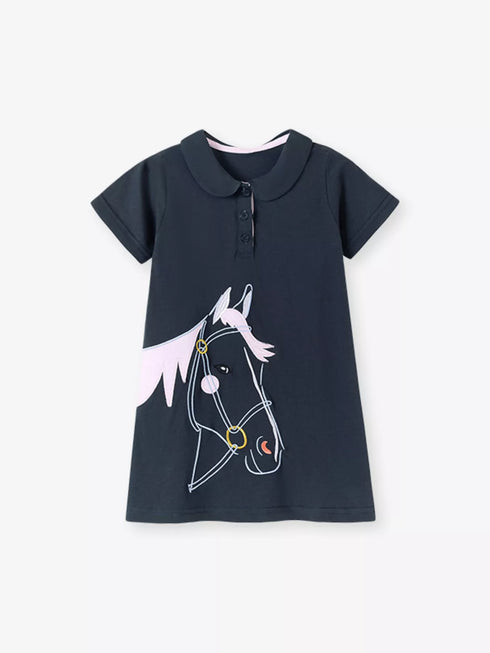 childrens-horse-short-sleeve-polo-dress-ohso-kids-sophias-style-1
