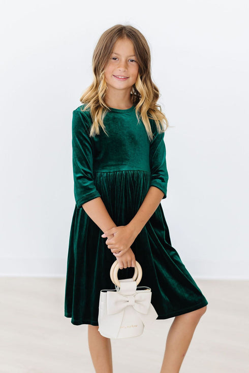 hunter-green-velvet-twirl-dress Mila &  Rose - Sophia's Style--2T--3