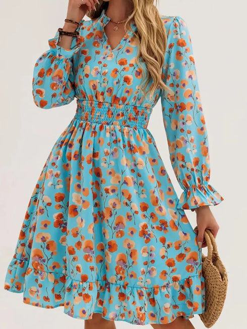floral-notched-flounce-sleeve-dress-OhSoStyled-Sophia's-Style-7