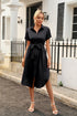 tied-button-up-shirt-dress Sophia's Trends - Sophia's Style-Black-L