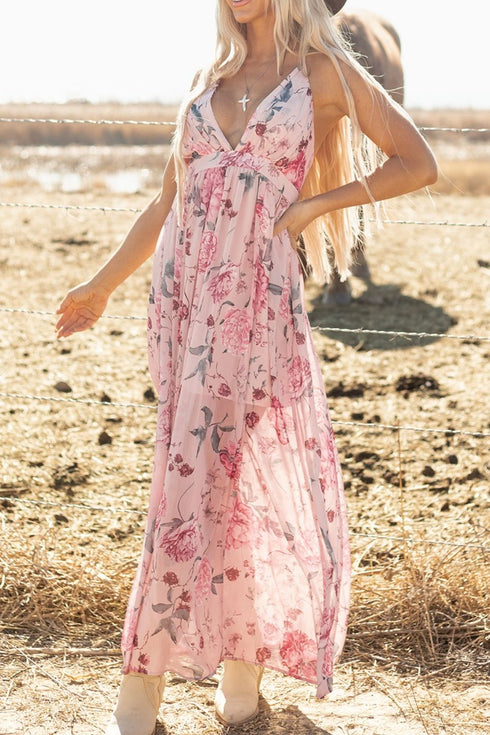 floral-pleated-deep-v-backless-maxi-dress OhSoStyled - Sophia's Style-6