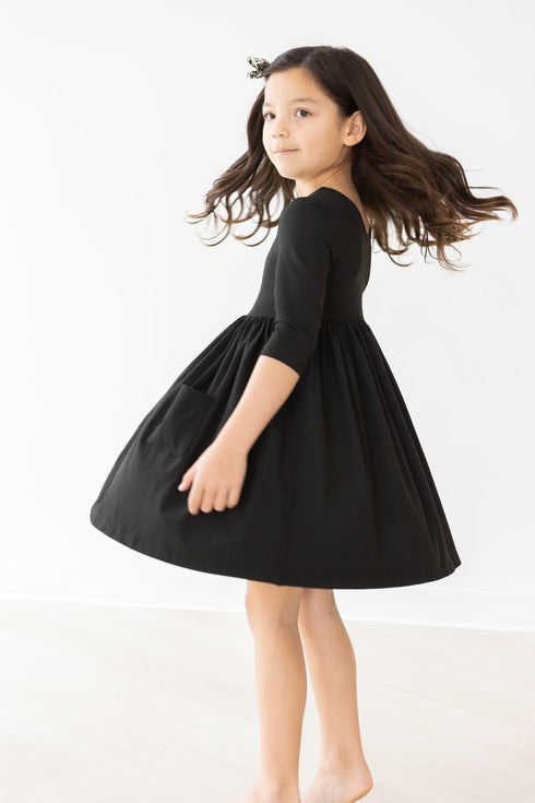 black-3-4-pocket-twirl-dress Mila & Rose - Sophia's Style--12-24M--2