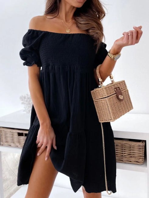 smocked-off-shoulder-mini-dress OhSoStyled at Sophia's Style-10