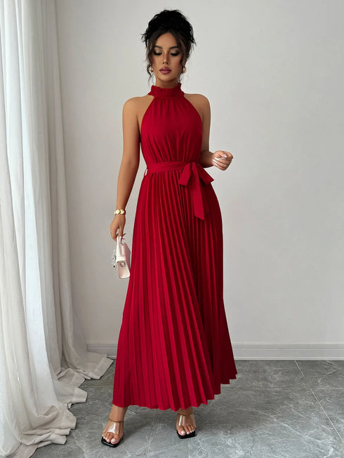 pleated-halter-neck-tie-waist-maxi-dress-OhSoStyled-Sophia's-Style-6