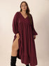 plus-size-ruffled-hem-v-neck-balloon-sleeve-dress OhSoStyled - Sophia's Style-8