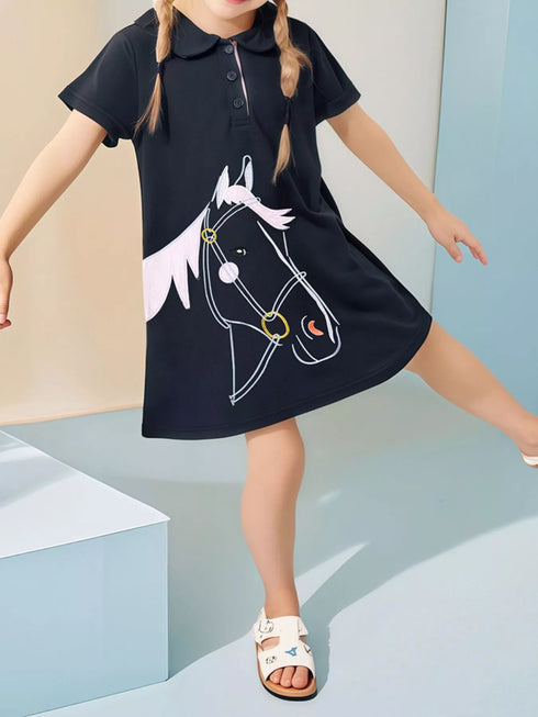 childrens-horse-short-sleeve-polo-dress-ohso-kids-sophias-style-2
