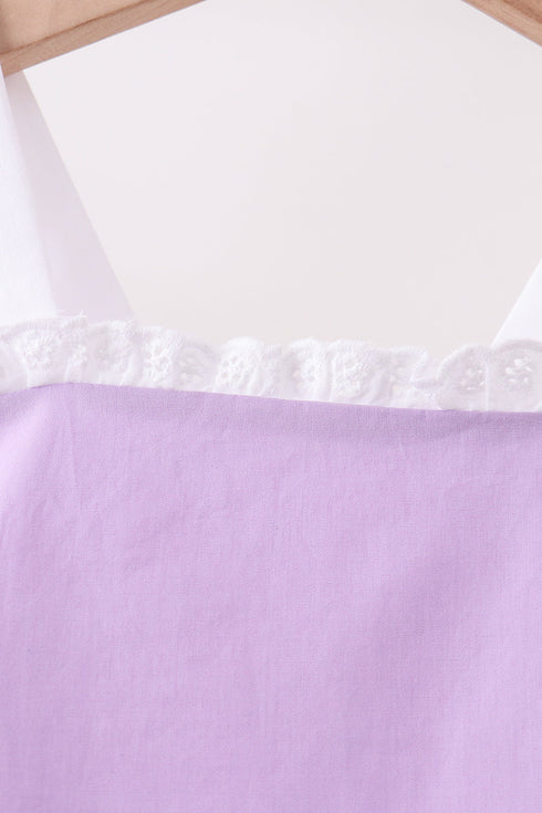 Purple ribbon ruffle bow bubble