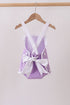Purple ribbon ruffle bow bubble
