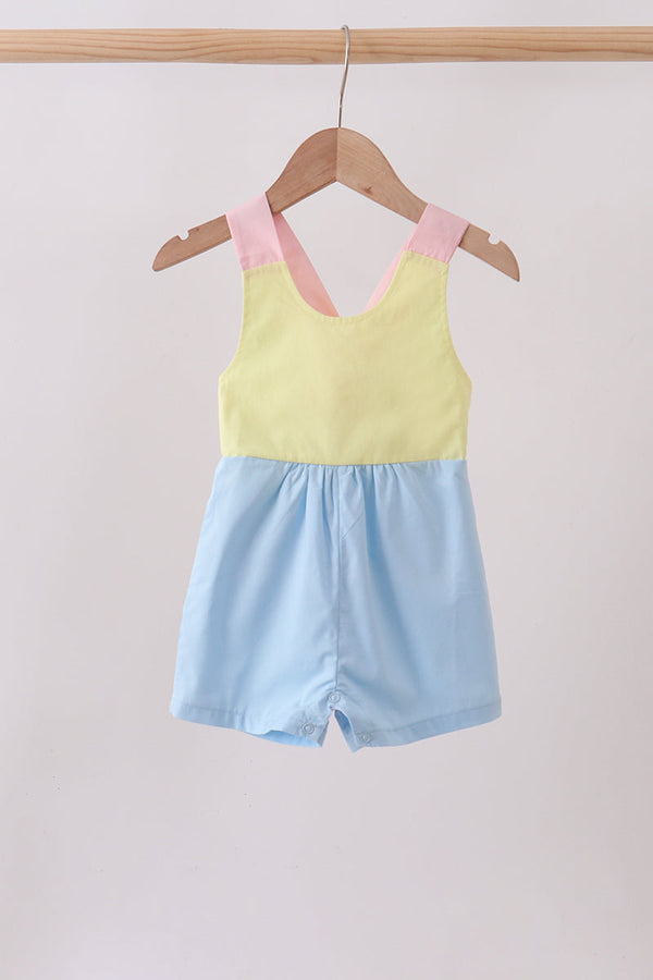 Yellow & blue ruffle bow bubble